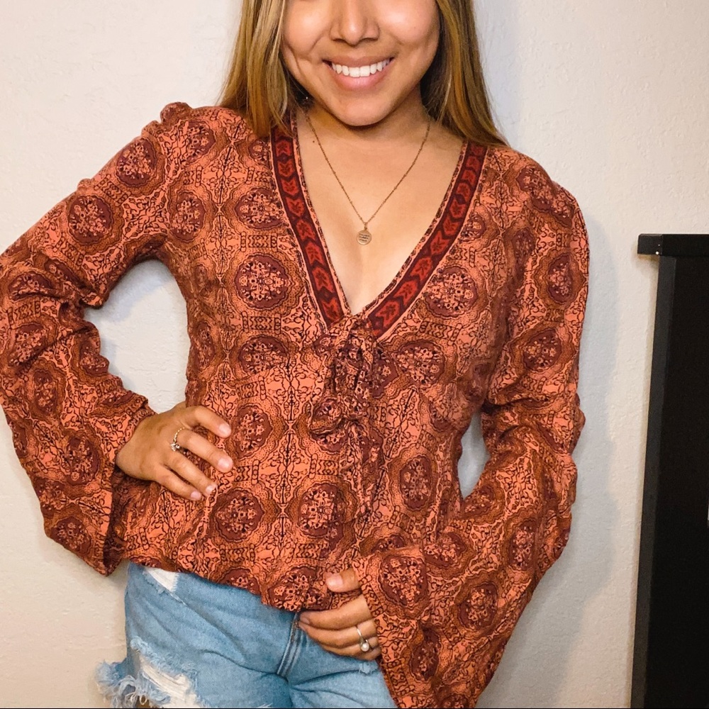 FREE PEOPLE COOPER BOHO BLOUSE